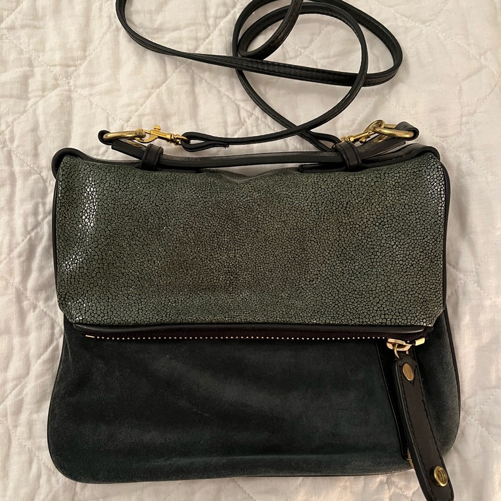 Mayle bottle green convertible crossbody clutch bag